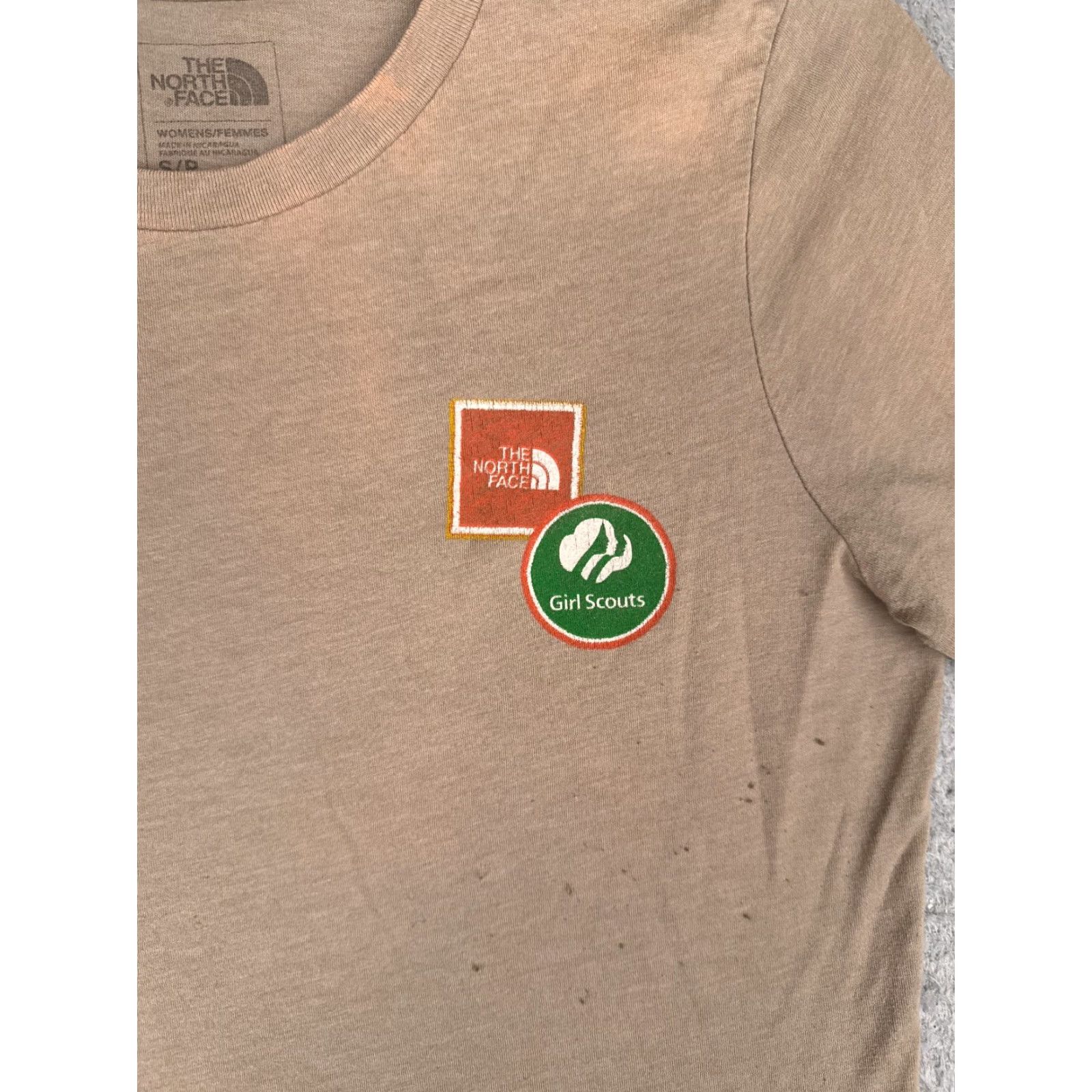 The North Face The North Face Shirt Women S Beige Short Sleeve Cotton Blend Tee Casual Readers Note: Bleach spots, holes, print cracking Size S / US 4 / IT 40 - 6 Thumbnail
