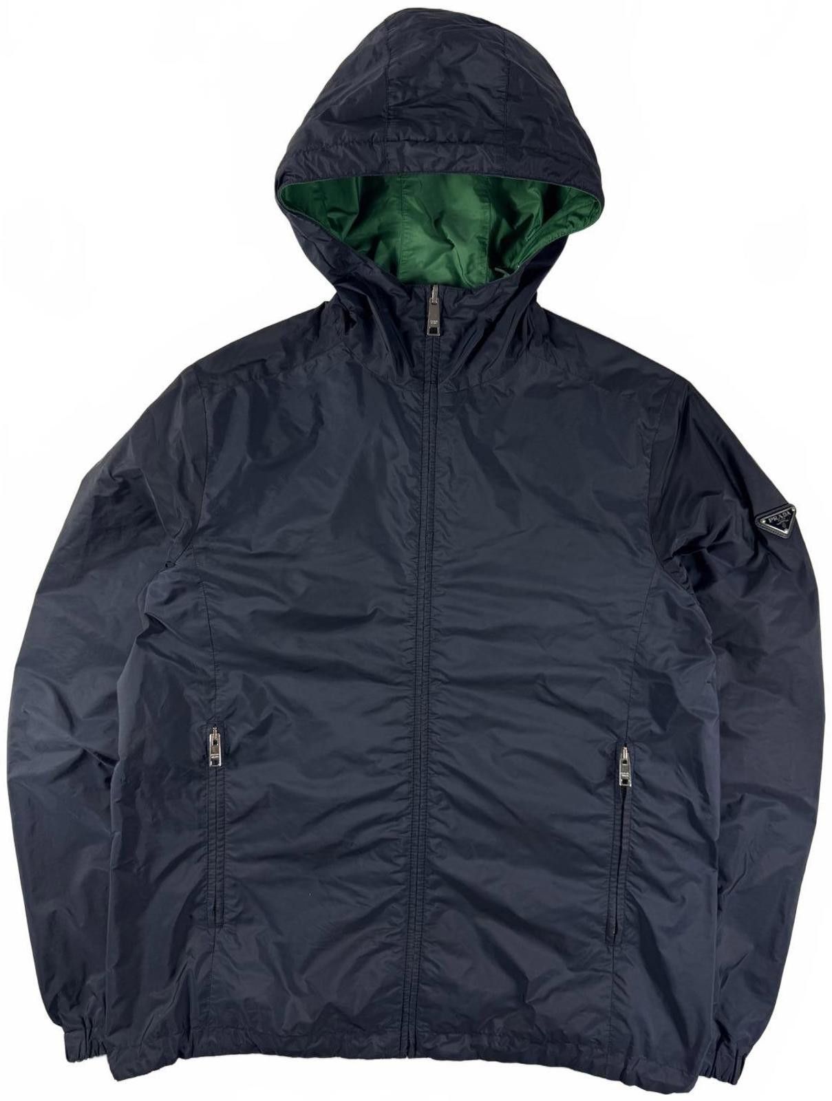 Prada Milano Reversible Nylon Jacket Navy Blue Large (52)