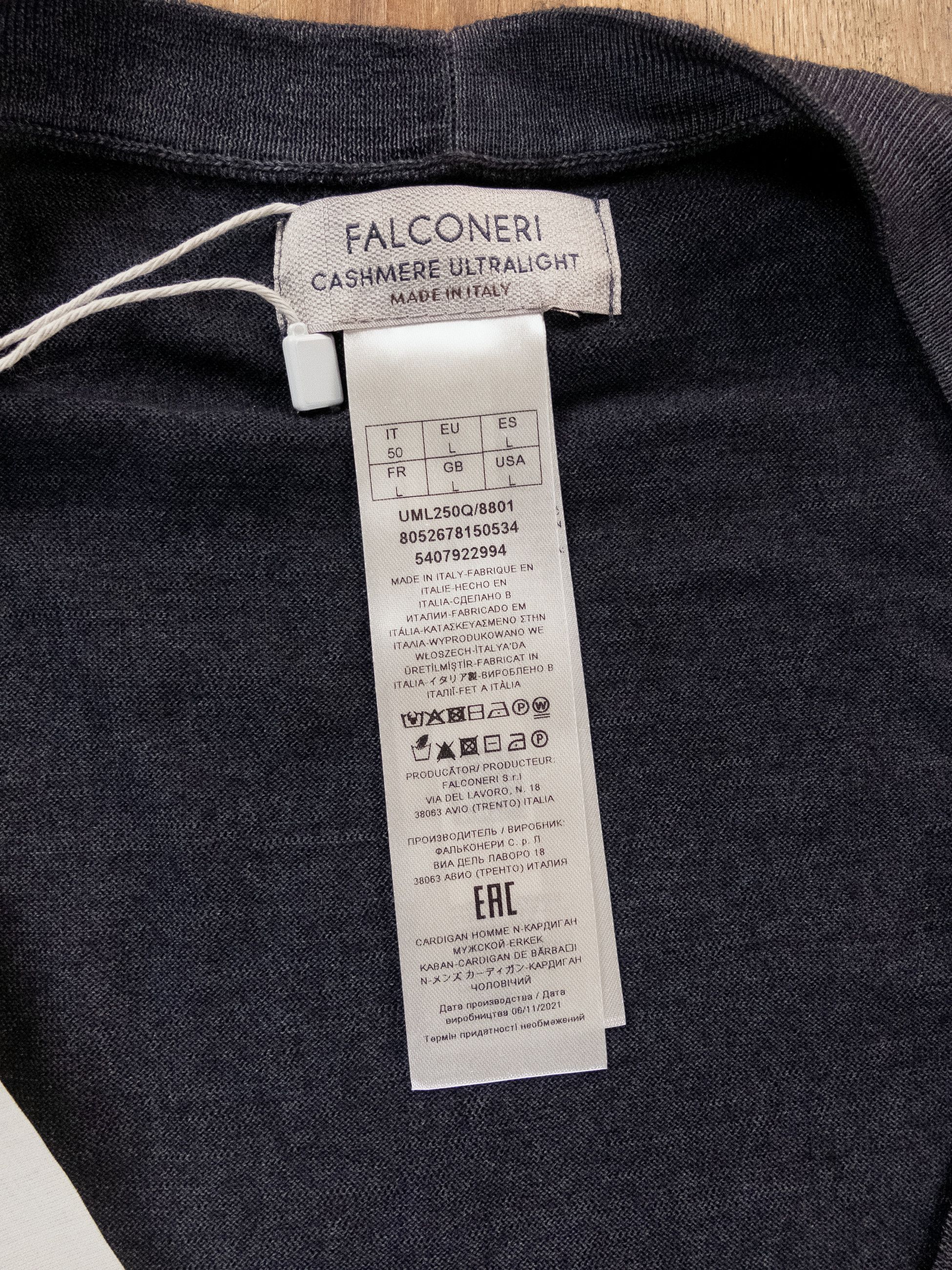 Other FALCONERI gray lightweight cashmere cardigan Large q Size US L / EU 52-54 / 3 - 2 Thumbnail