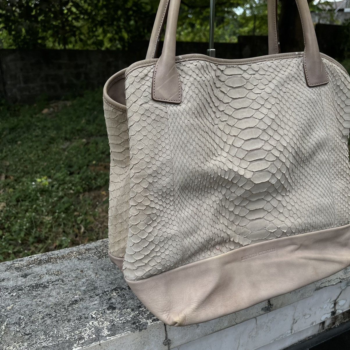 Brunello Cucinelli Brunello Cucinelli Snakeskin-Textured Leather Tote Bag Size ONE SIZE - 2 Thumbnail