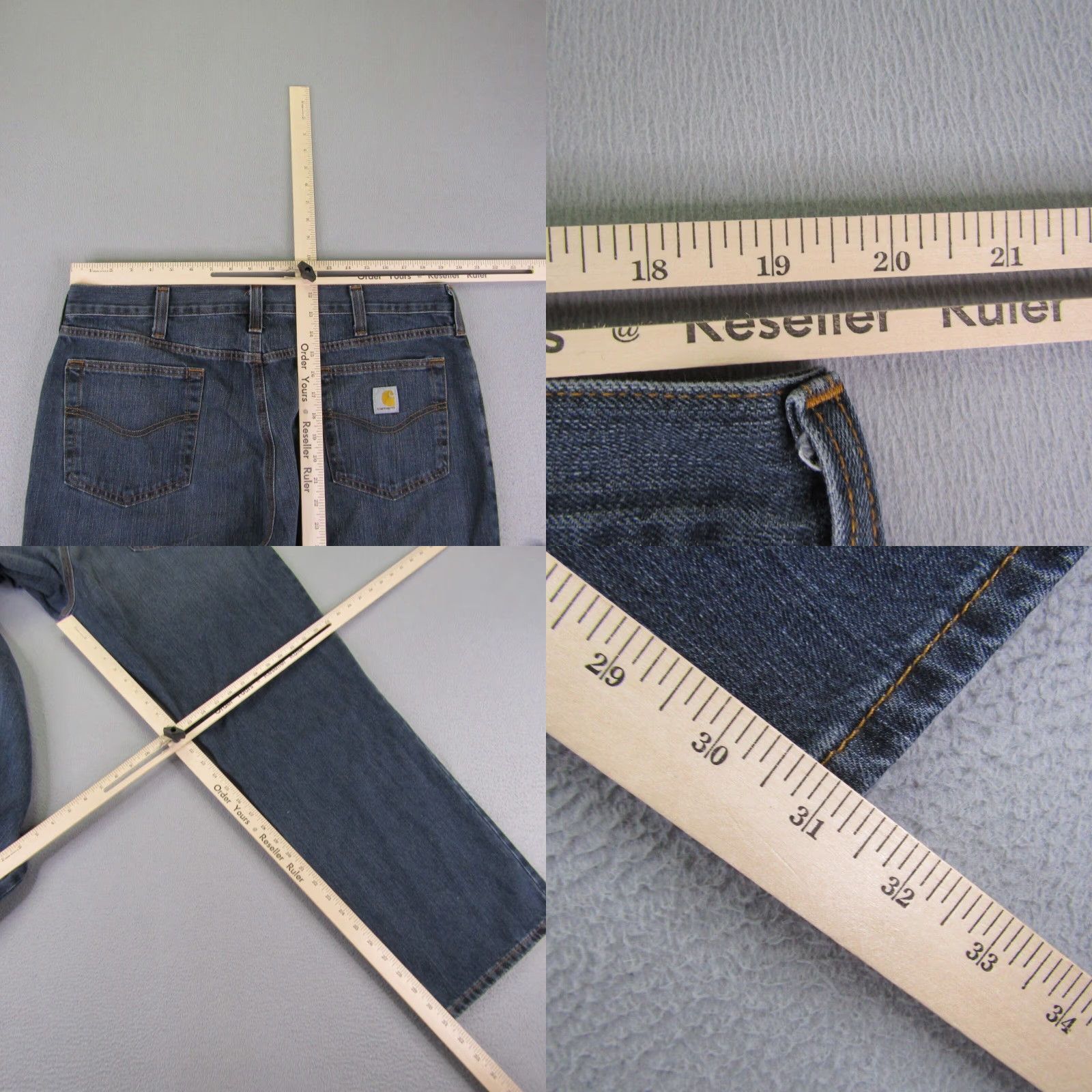 Carhartt Carhartt Jeans Mens 40x32 Dark Blue Bedrock Denim Relaxed Fit Work Pants Holter Size US 39 - 8 Thumbnail