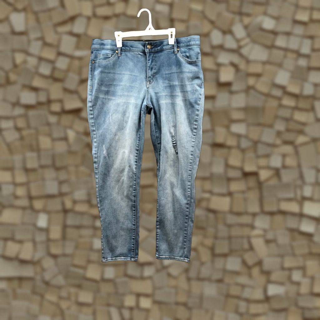 Vintage Woman Within Jeans 16W Plus Size Womens Rise Dark Wash Blue Denim Stretch Size 38" / US 16 / IT 52 - 1 Thumbnail