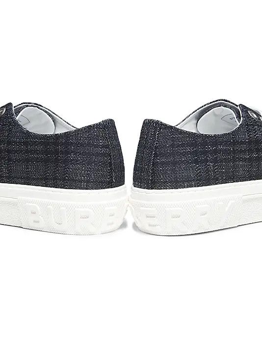 Burberry os11x0226 Jack Check Denim Low-Top Sneakers In Indigo Denim Size US 12 / EU 45 - 5 Thumbnail