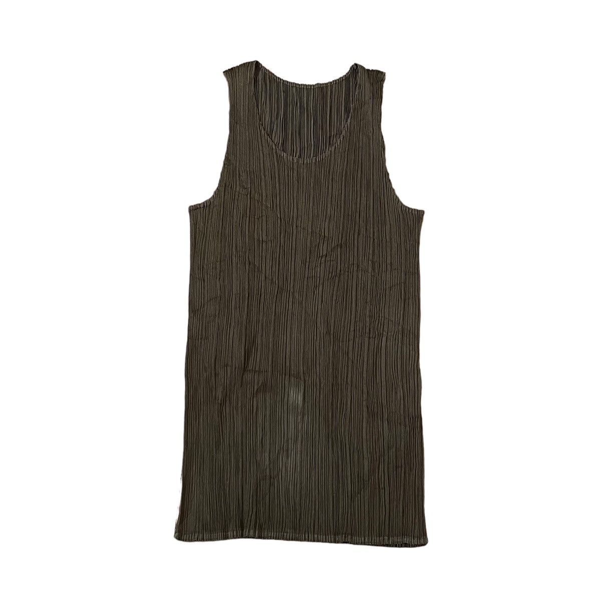 Homme Plisse Issey Miyake TAX FREE 🇺🇸 issey miyake pleats please dark olive tank top Size S / US 4 / IT 40 - 1 Thumbnail