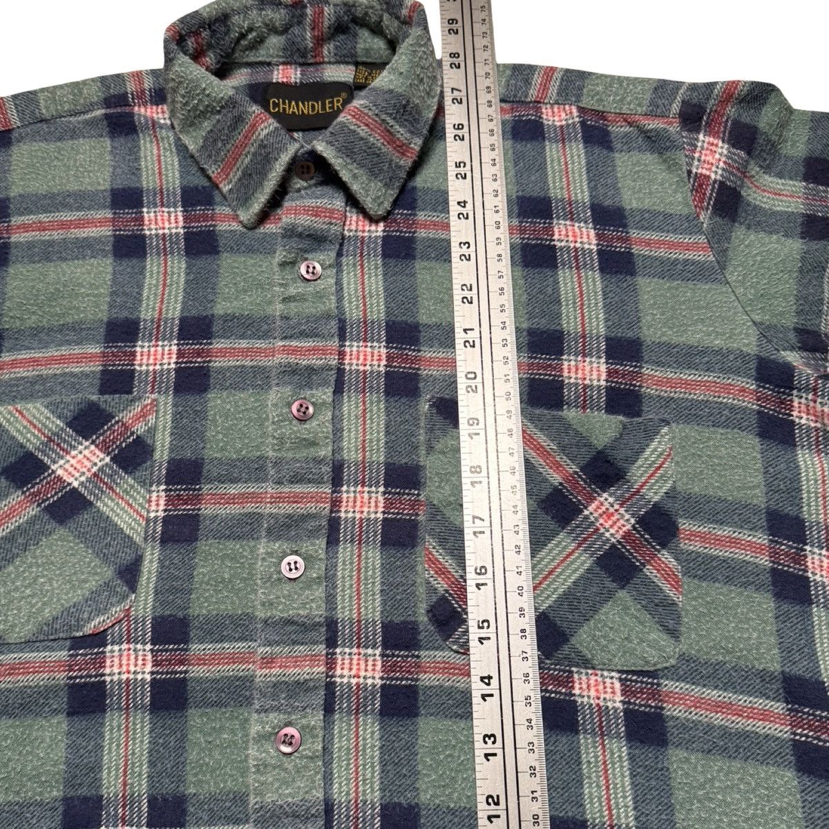Other Vintage Distressed 70 80s Chandler Blue Plaid Flannel Shirt Size US M / EU 48-50 / 2 - 5 Thumbnail