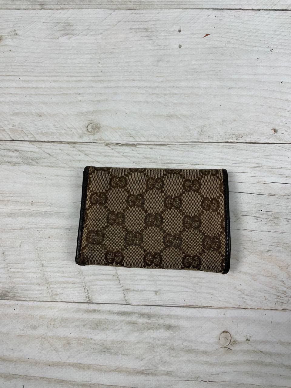 Gucci Vintage Gucci Tri-Fold Wallet GG Plate Canvas Leather Unisex Size ONE SIZE - 3 Thumbnail