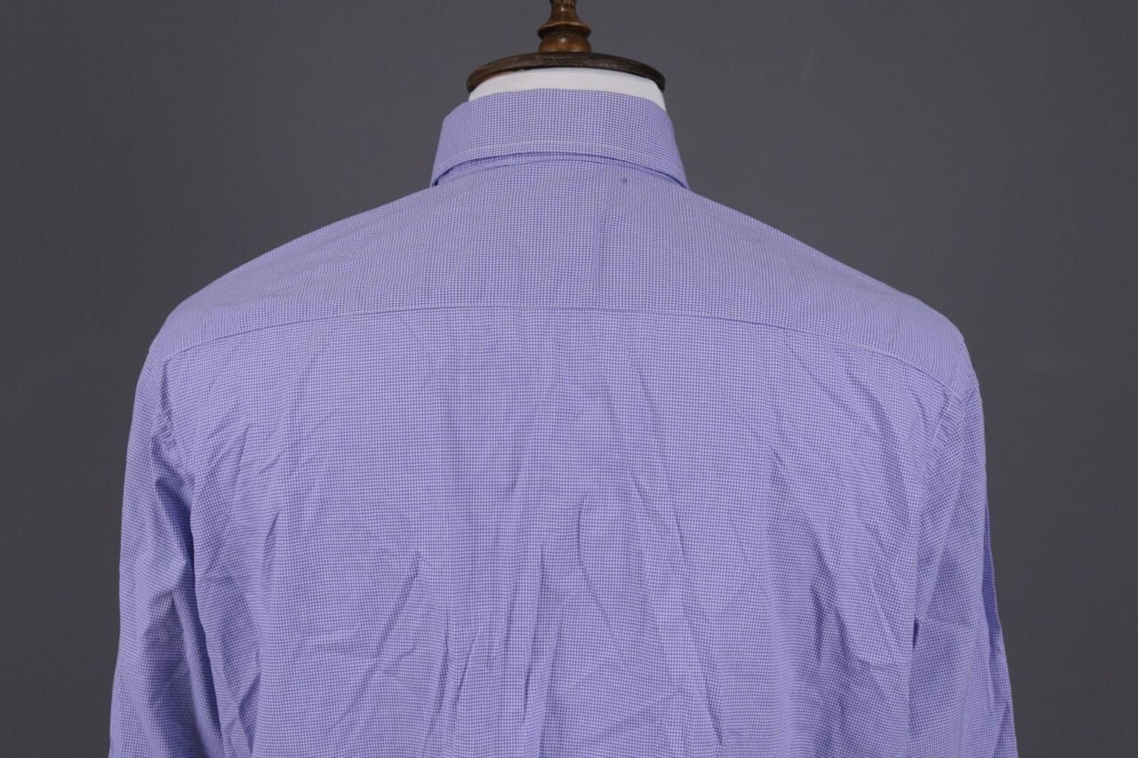 Designer Hackett London Blue Check Printed White Shirt Size XXL Size US XXL / EU 58 / 5 - 8 Thumbnail
