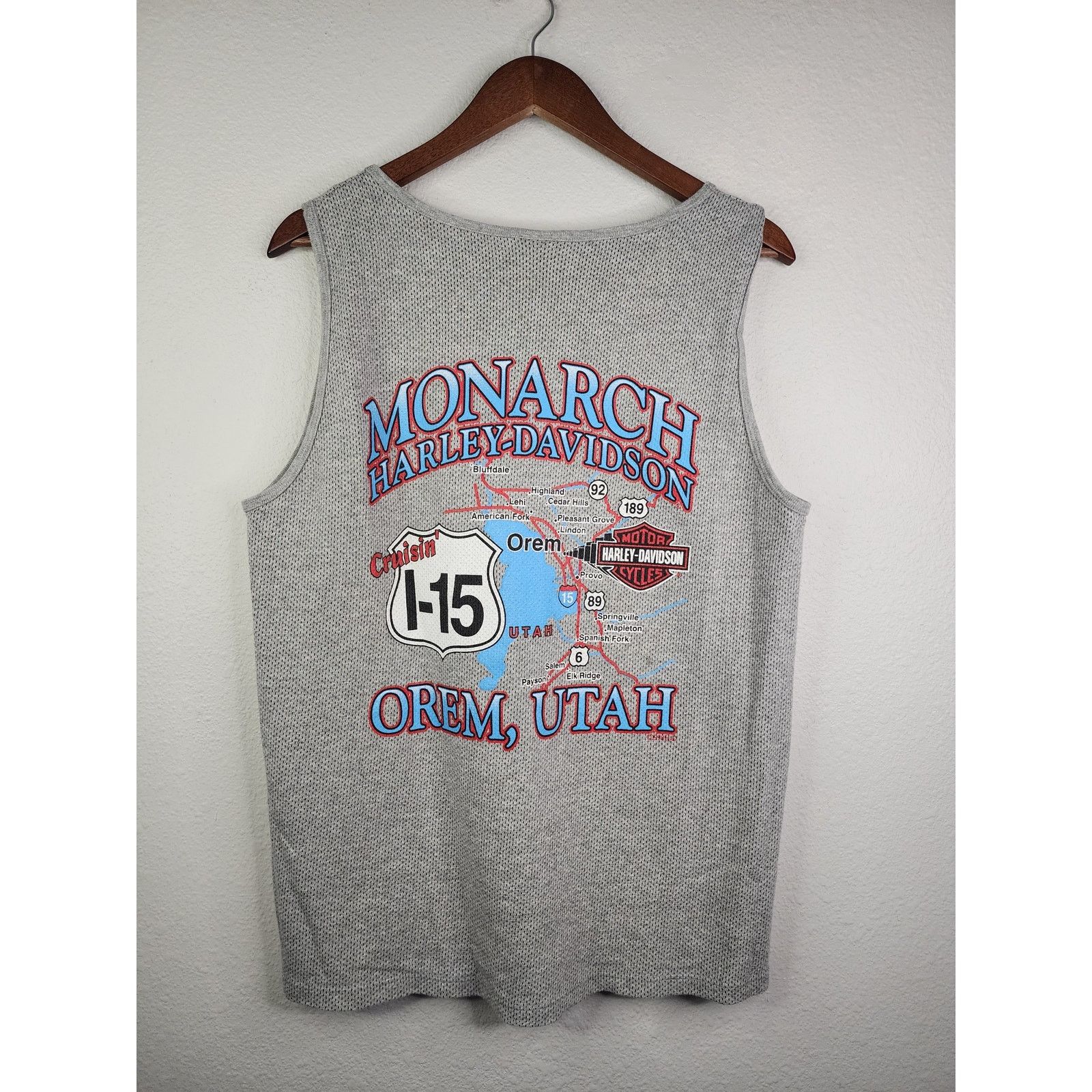 Harley Davidson × Vintage Vintage Harley Davidson Sleeveless Shirt Monarch Utah 90s L Size US L / EU 52-54 / 3 - 1 Thumbnail