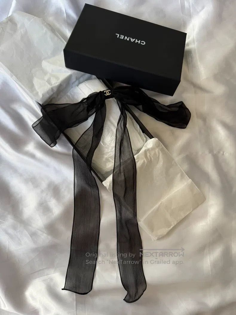 Chanel Chanel Black big bow hair clip streamer hair clip Size ONE SIZE - 1 Thumbnail
