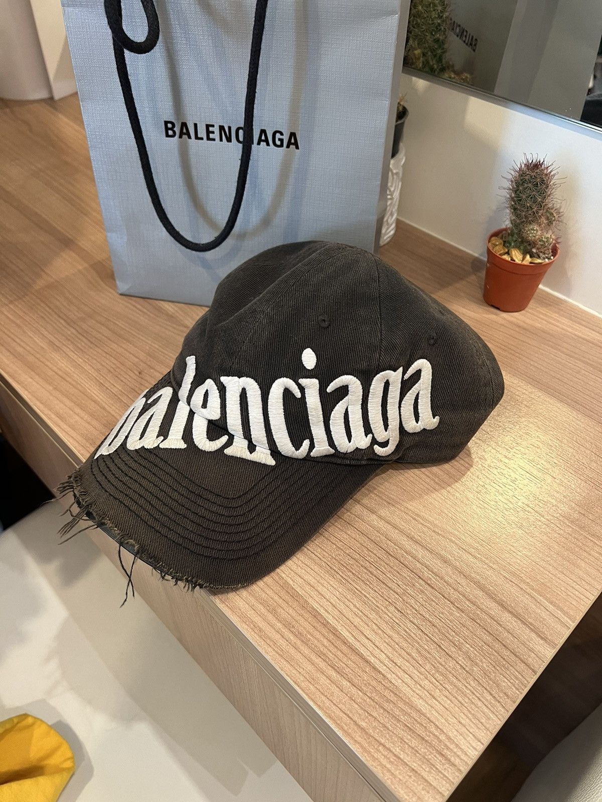image of Balenciaga Diagonal Hat in Black, Men's