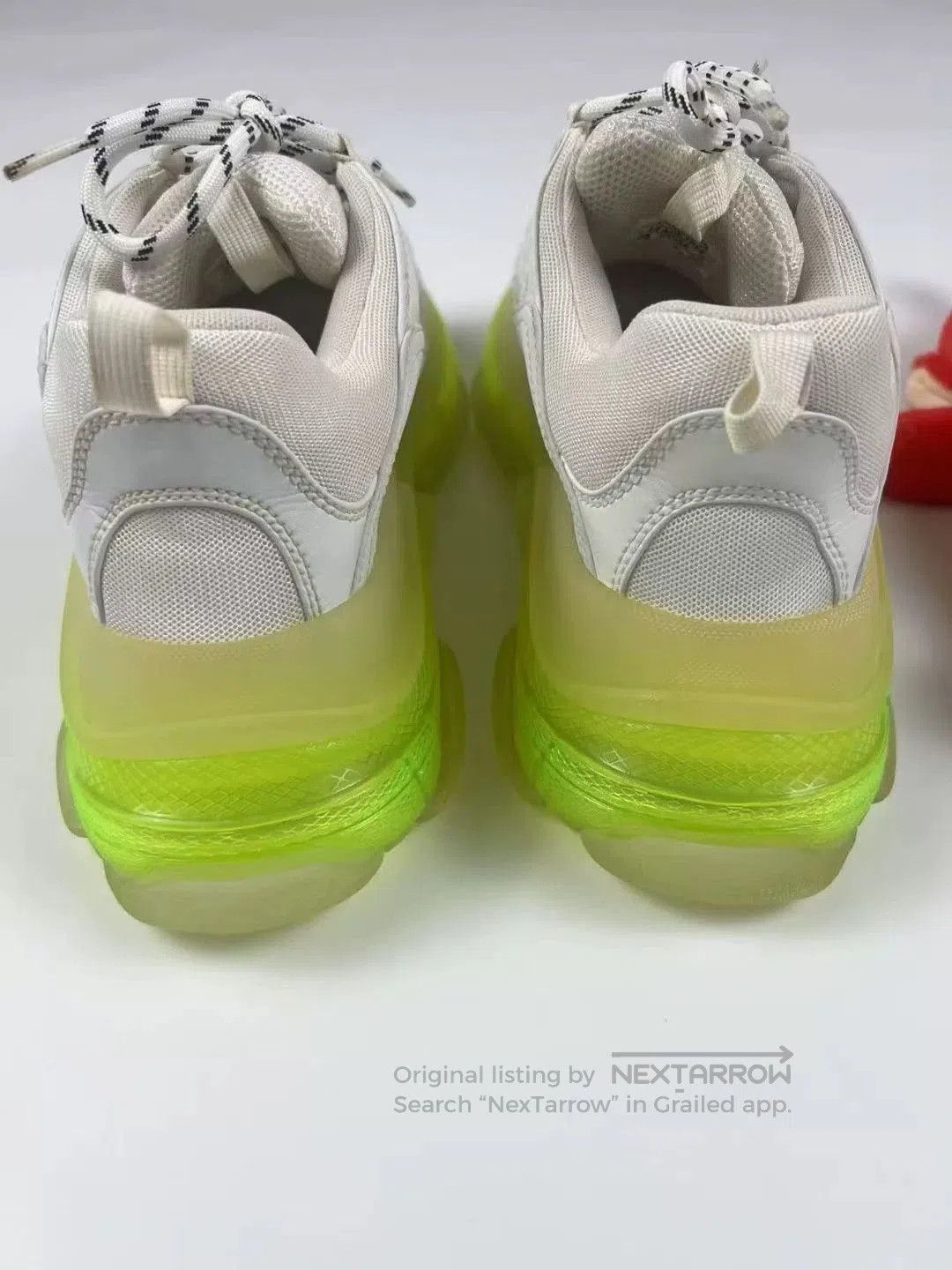 Balenciaga balenciaga white and green dad sneakers. Size US 9 / EU 42 - 4 Thumbnail