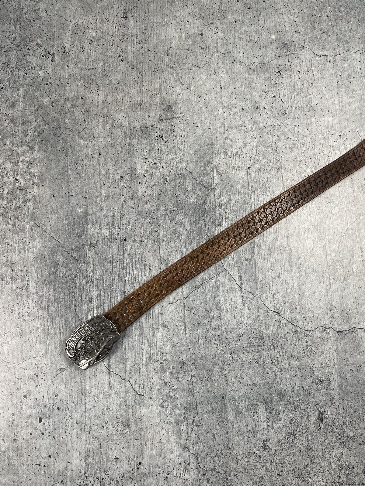 Japanese Brand × Leather × Vintage Vintage 1991 Country Music Lather belt Size ONE SIZE - 3 Thumbnail