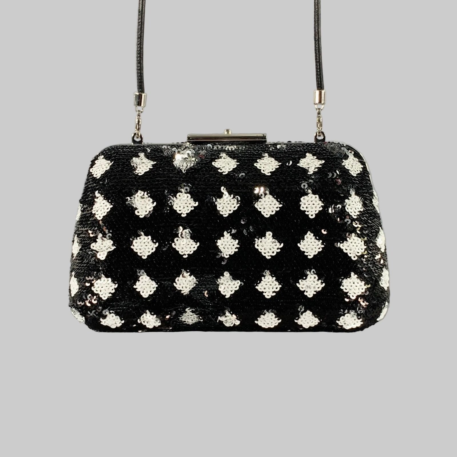 Balenciaga BALENCIAGA Black White Sequined Evening Handbag Size ONE SIZE - 1 Thumbnail