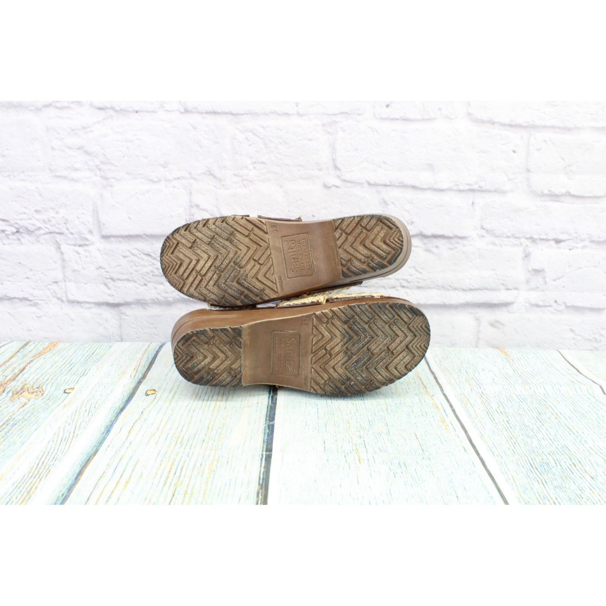 Other Sanita Cognac Braided Straw Raffia Wedge Sandals Size US 6 / IT 36 - 9 Thumbnail