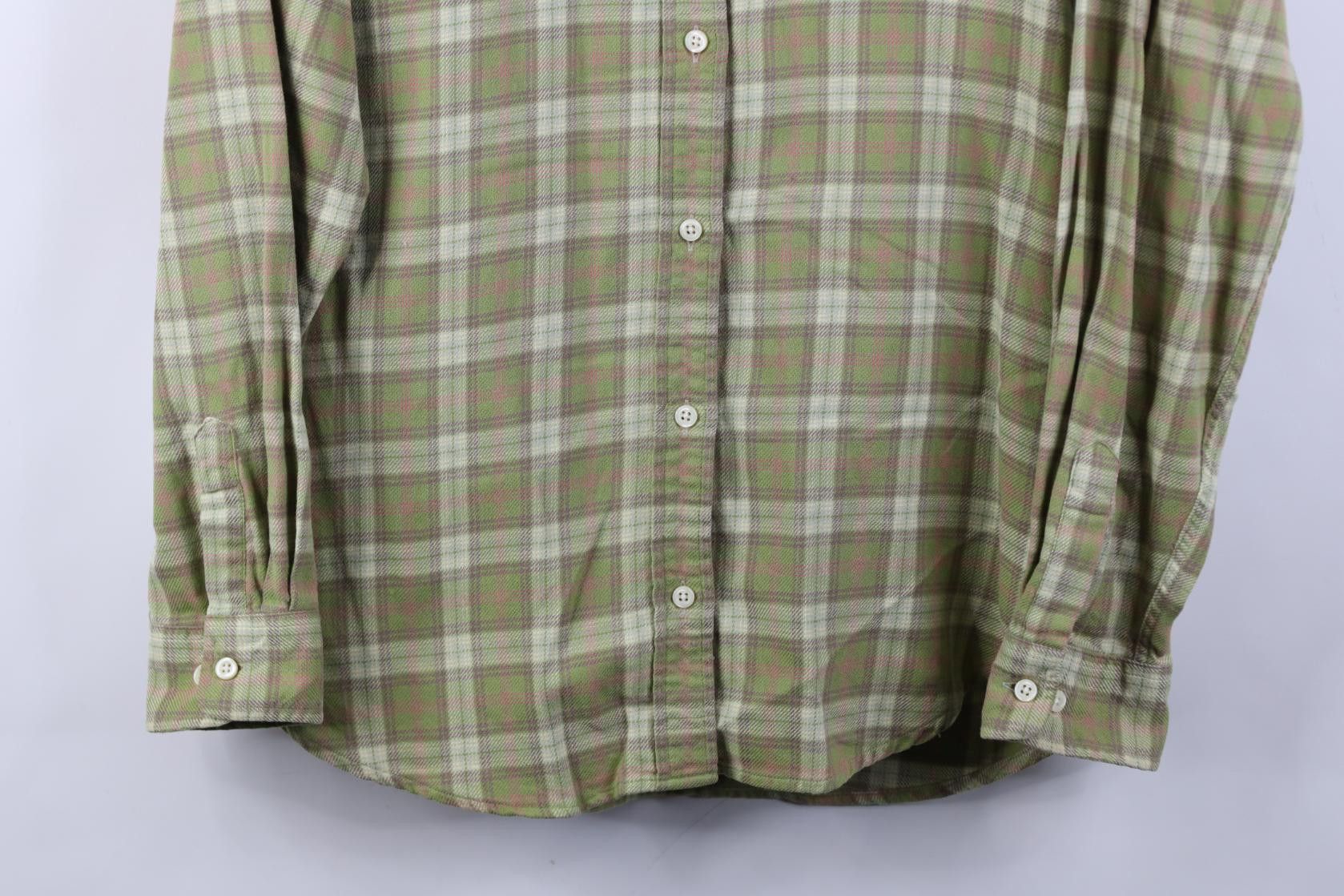 Lands' End Vintage 90s Lands End Collared Button Shirt Green Plaid Size XL / US 12-14 / IT 48-50 - 3 Thumbnail