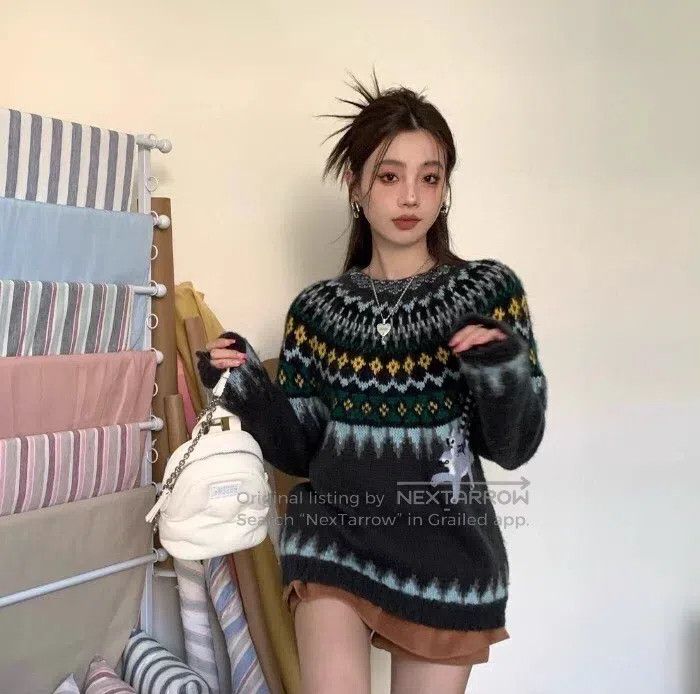Loewe Loewe Color Blocked Fair Isle Animal Embroidered Mohair Cr Size S / US 4 / IT 40 - 8 Thumbnail