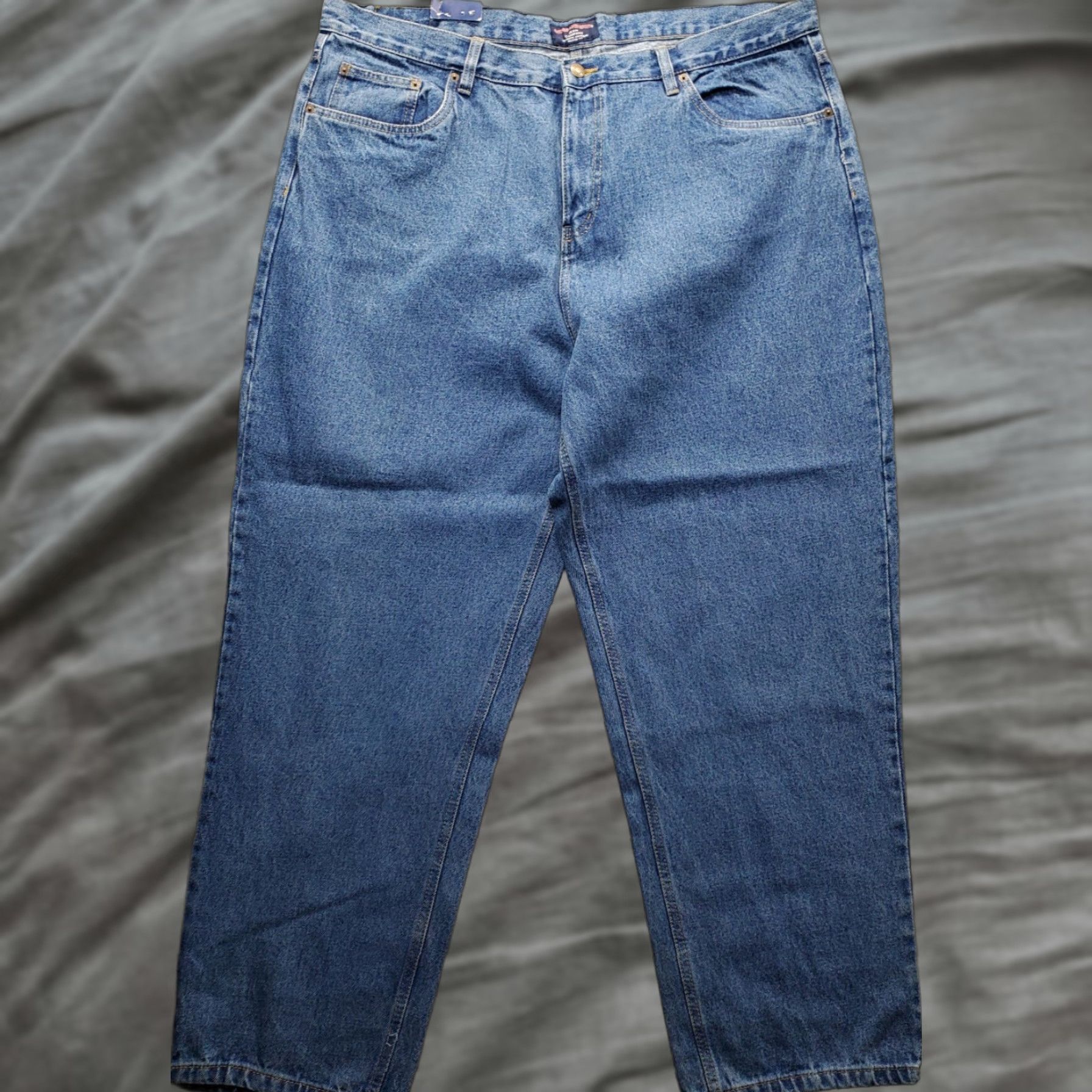 Denime Cross & Winsor Jeans Mens 44x30 Blue Denim Relaxed Fit Cotton 5-Pocket Straight Mens Size 44 Blue 100% Cotton NWT Size US 44 / EU 60 - 1 Thumbnail