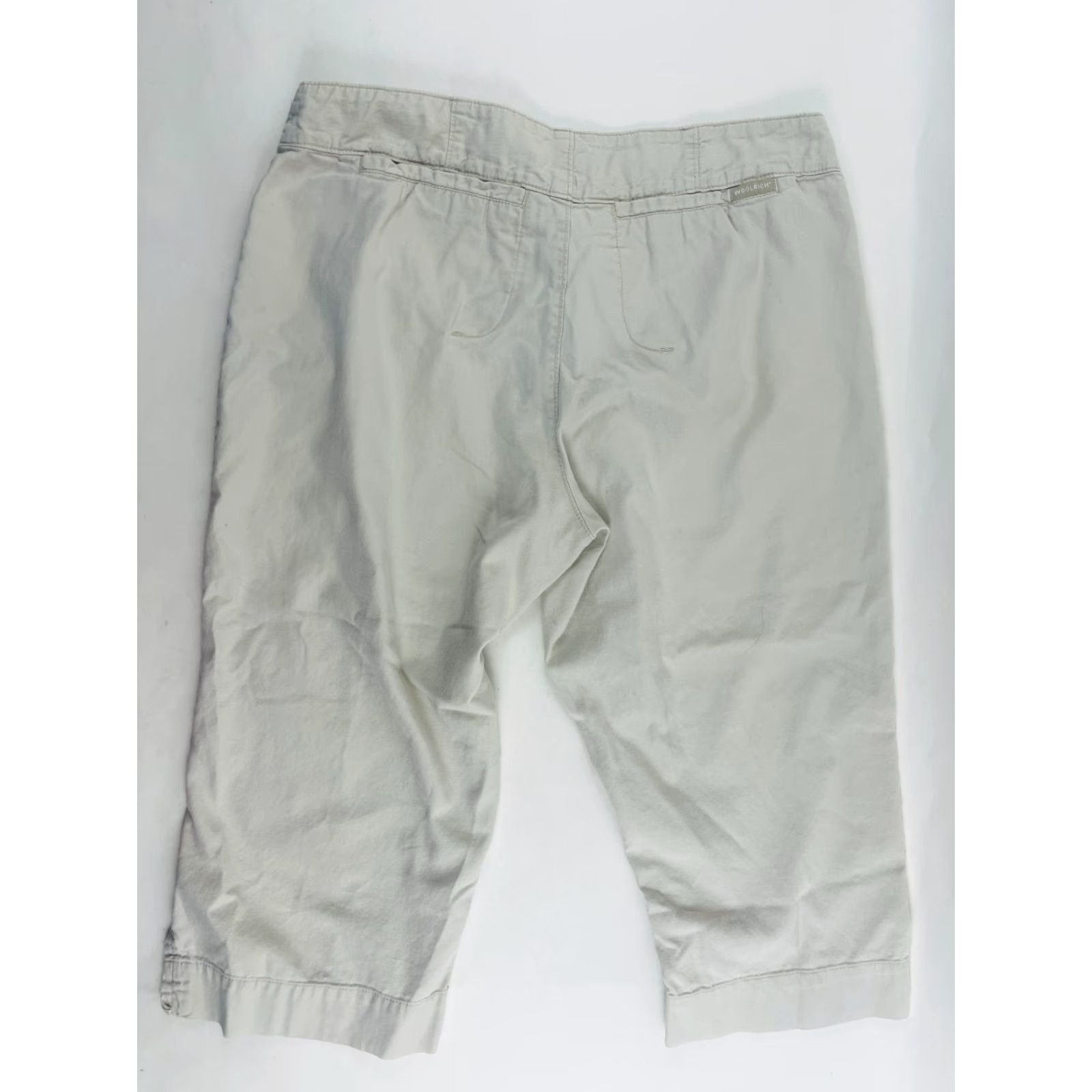 Vintage Woolrich Pants Women's Size 6 Tan Capri Straight Leg Mid Rise Pockets Slit Hem Mens? Size 28" / US 6 / IT 42 - 2 Thumbnail