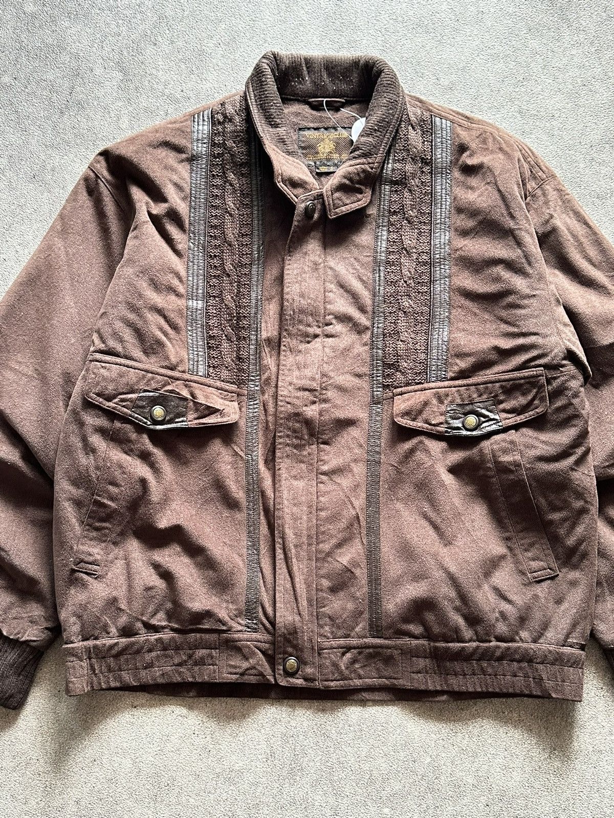 Issey Miyake 90s Japanese Issey Miyake Style Suede Brown Bomber Jacket Size US M / EU 48-50 / 2 - 4 Thumbnail