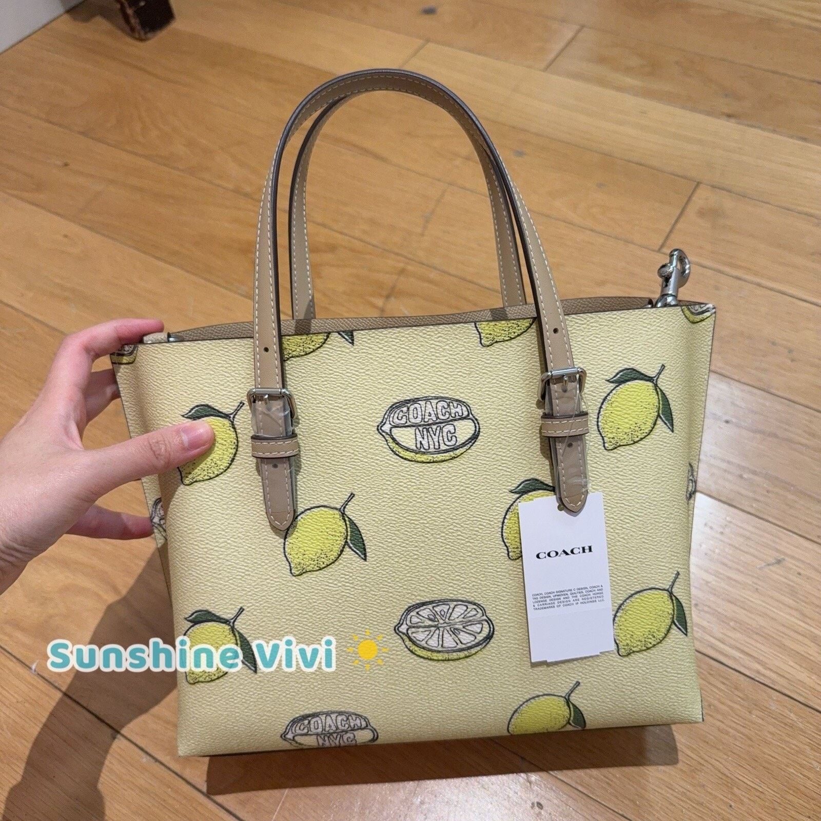Coach NWT COACH Mollie Tote Bag 25 CAL78 Crossbody Lemon Print Size ONE SIZE - 2 Thumbnail