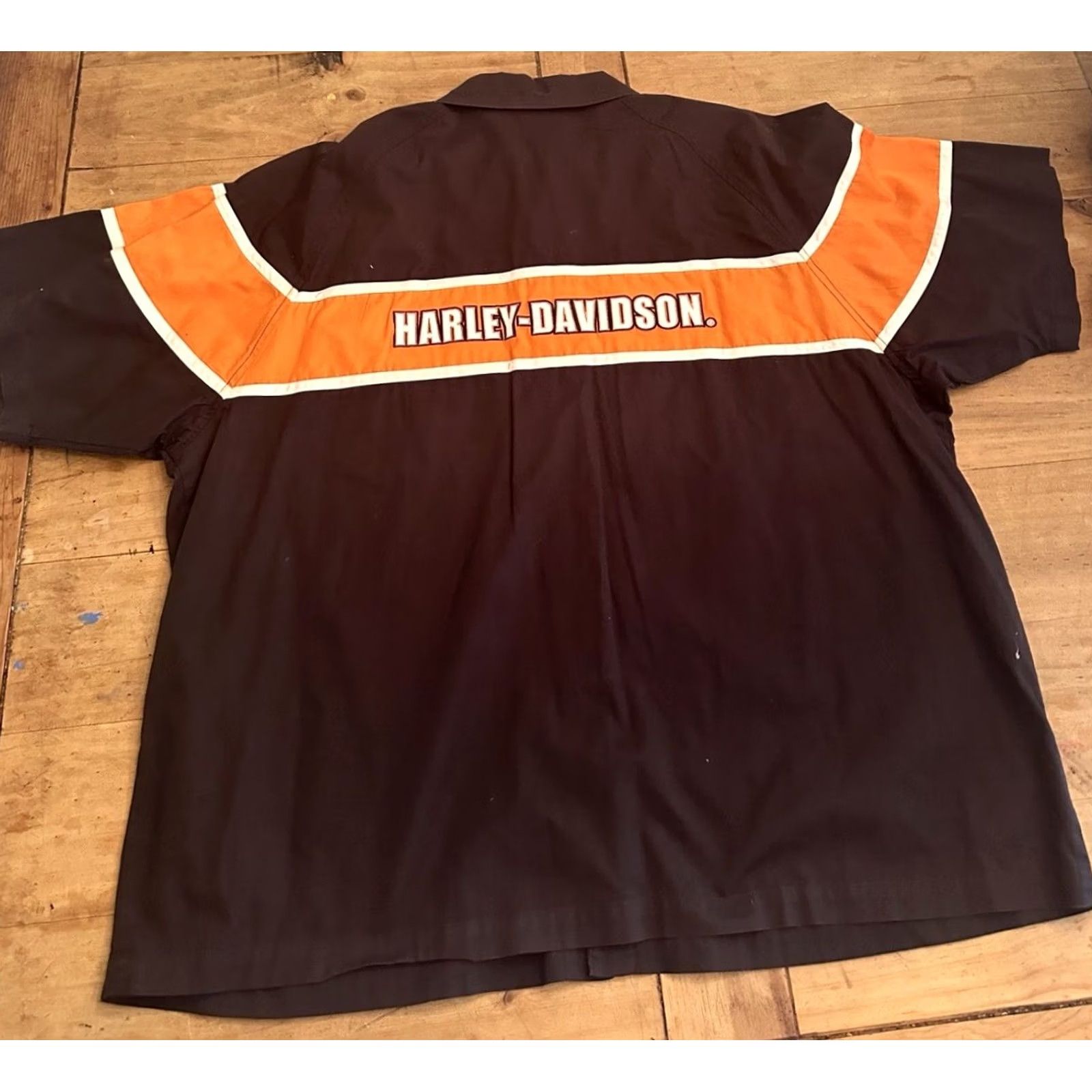 Harley Davidson HARLEY-DAVIDSON Shirt Mens 2XL Embroidered Garage Mechanics Work Short Sleeve Button-Up Casual Black Cotton Logo Size US XXL / EU 58 / 5 - 2 Thumbnail