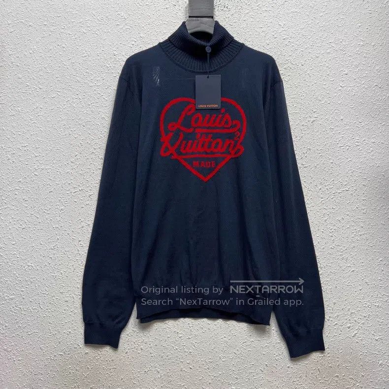 Louis Vuitton Louis Vuitton NIGO Dark Blue Heart Turtleneck Sweater Size US XL / EU 56 / 4 - 1 Thumbnail