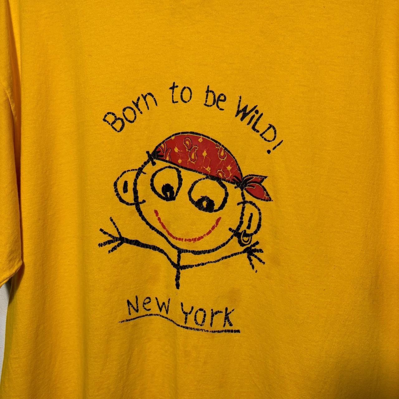 Vintage Early 2000s Yellow “Born to be Wild!” New York T-shirt Size US XL / EU 56 / 4 - 2 Thumbnail