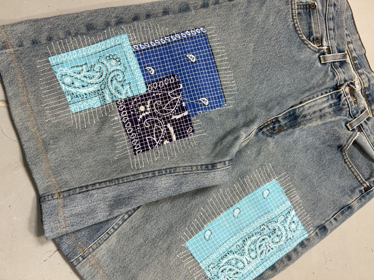 Levi's 1OF1 uncycled faded glory bandana patch stitch jort Size US 30 / EU 46 - 2 Thumbnail