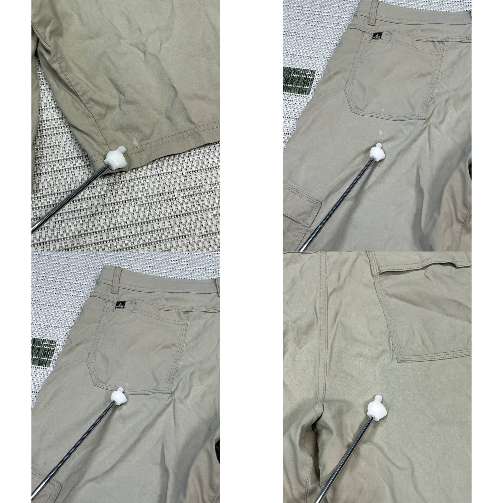 Prana prAna Breathe Cargo Shorts Mens Large Beige Logo Stretch Mid Rise HikingShorts Size US 33 - 10 Thumbnail
