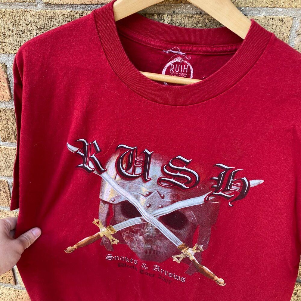 Vintage 2007 Rush Snakes and Arrows Band T Shirt Large Red Size US L / EU 52-54 / 3 - 5 Thumbnail