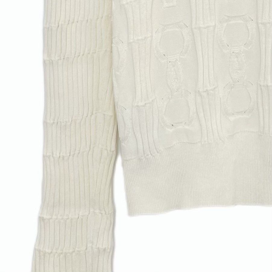Hermes Hermes Pure White Silk Blend Cardigan K26WX Size M / US 6-8 / IT 42-44 - 4 Thumbnail