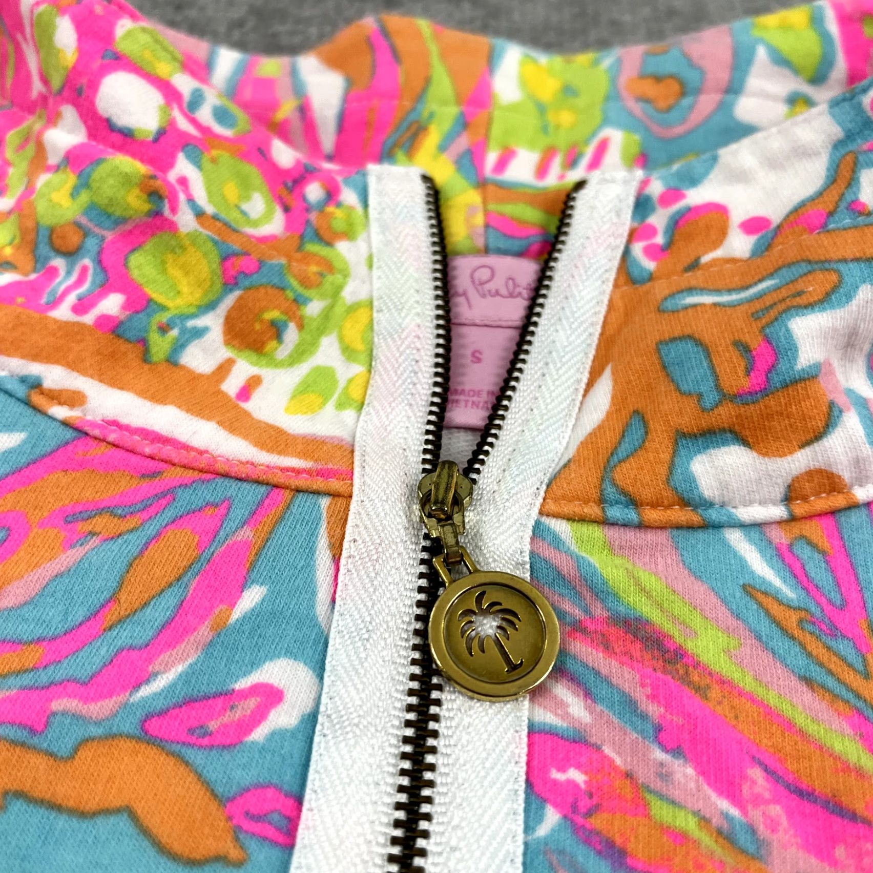 Lilly Pulitzer Lilly Pulitzer Pullover Small Multicolor Floral Preppy Skipper Popover 1/2 Zip Womens Size S / US 4 / IT 40 - 2 Thumbnail