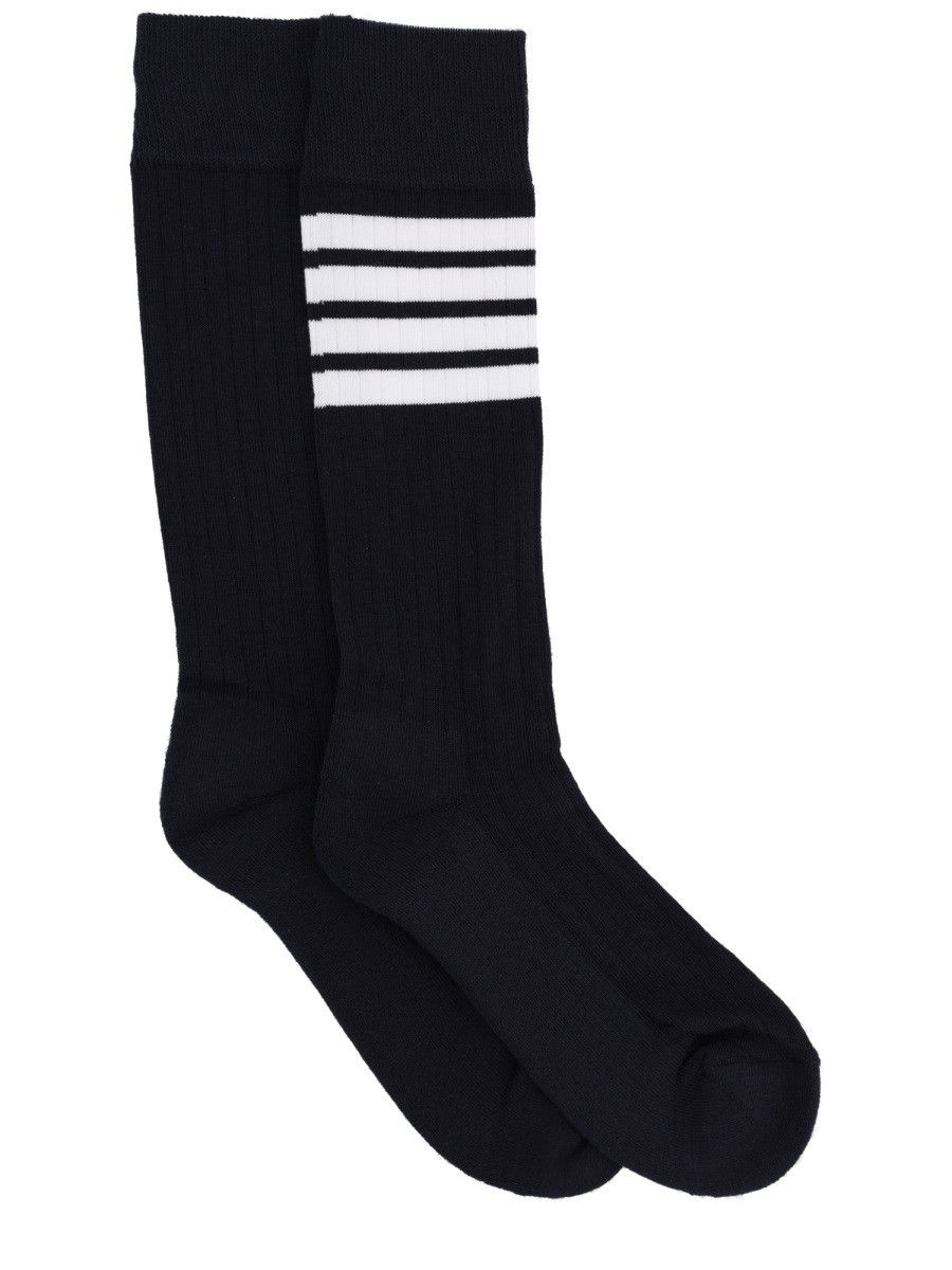 Thom Browne THOM BROWNE "4-BAR" COTTON SOCKS - BLUE Size ONE SIZE - 1 Thumbnail
