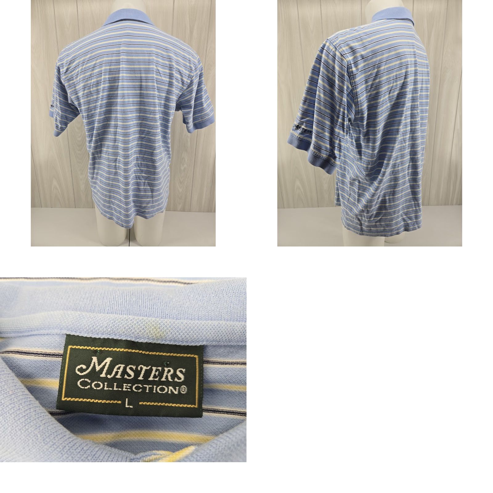 Vintage VINTAGE Masters Golf Polo Shirt Mens Blue White Striped Large Size US L / EU 52-54 / 3 - 8 Thumbnail