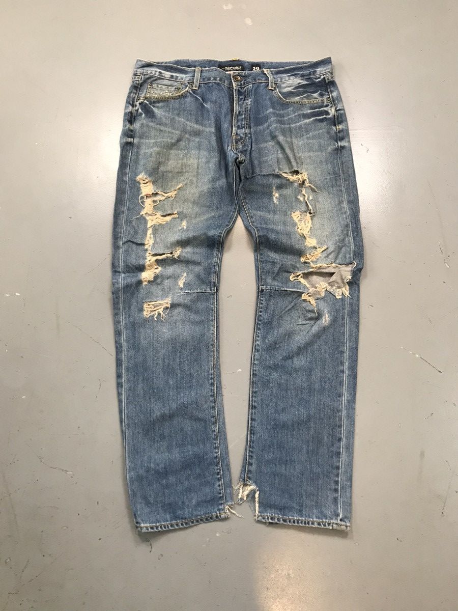 Christian Audigier × Ed Hardy × Vintage Vintage Edhardy distressed skull 💀 embroidered denim Size US 41 - 2 Thumbnail