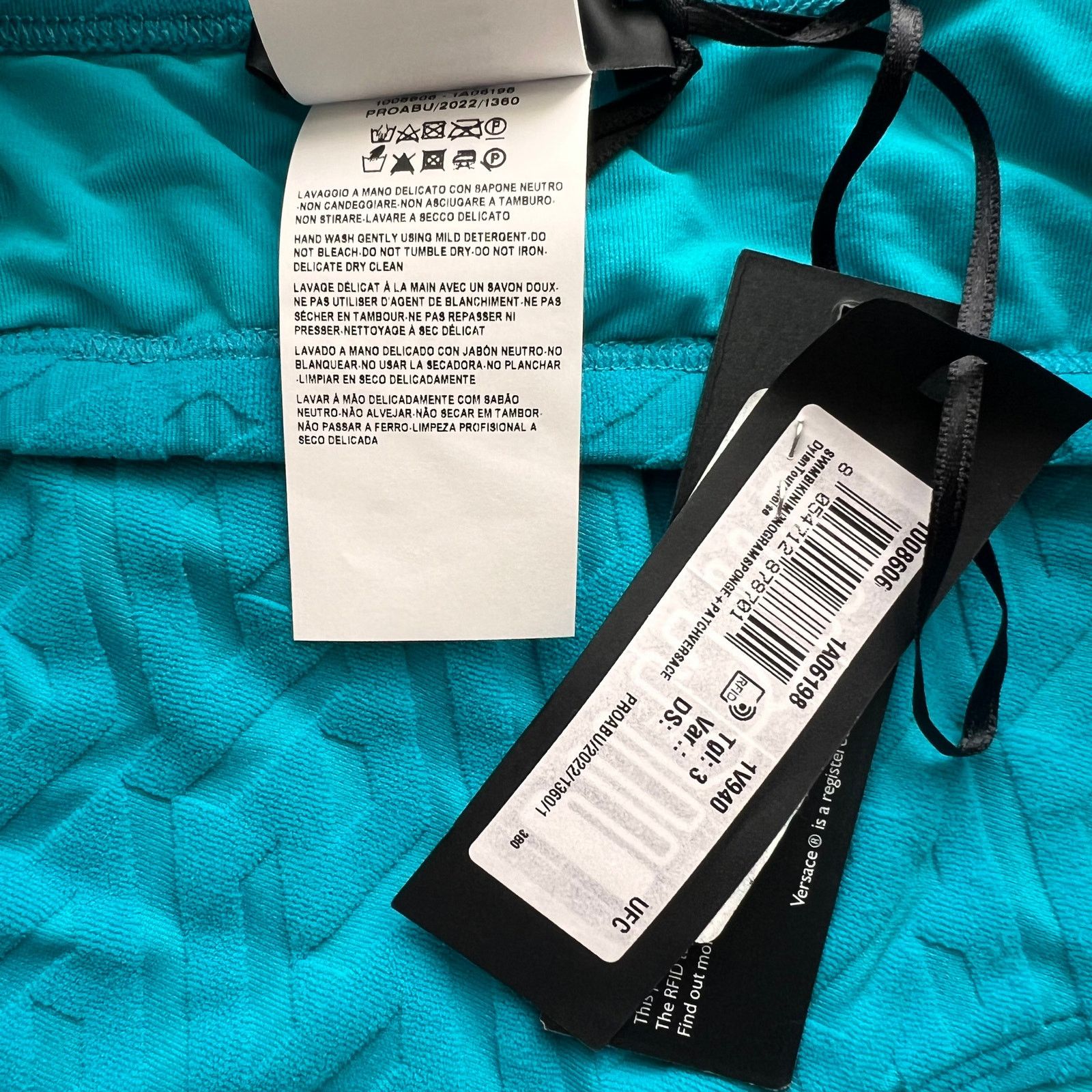 Calvin Klein VERSACE Greca Sponge Knit Bikini Top and Bottom Set, XS Size ONE SIZE - 14 Thumbnail