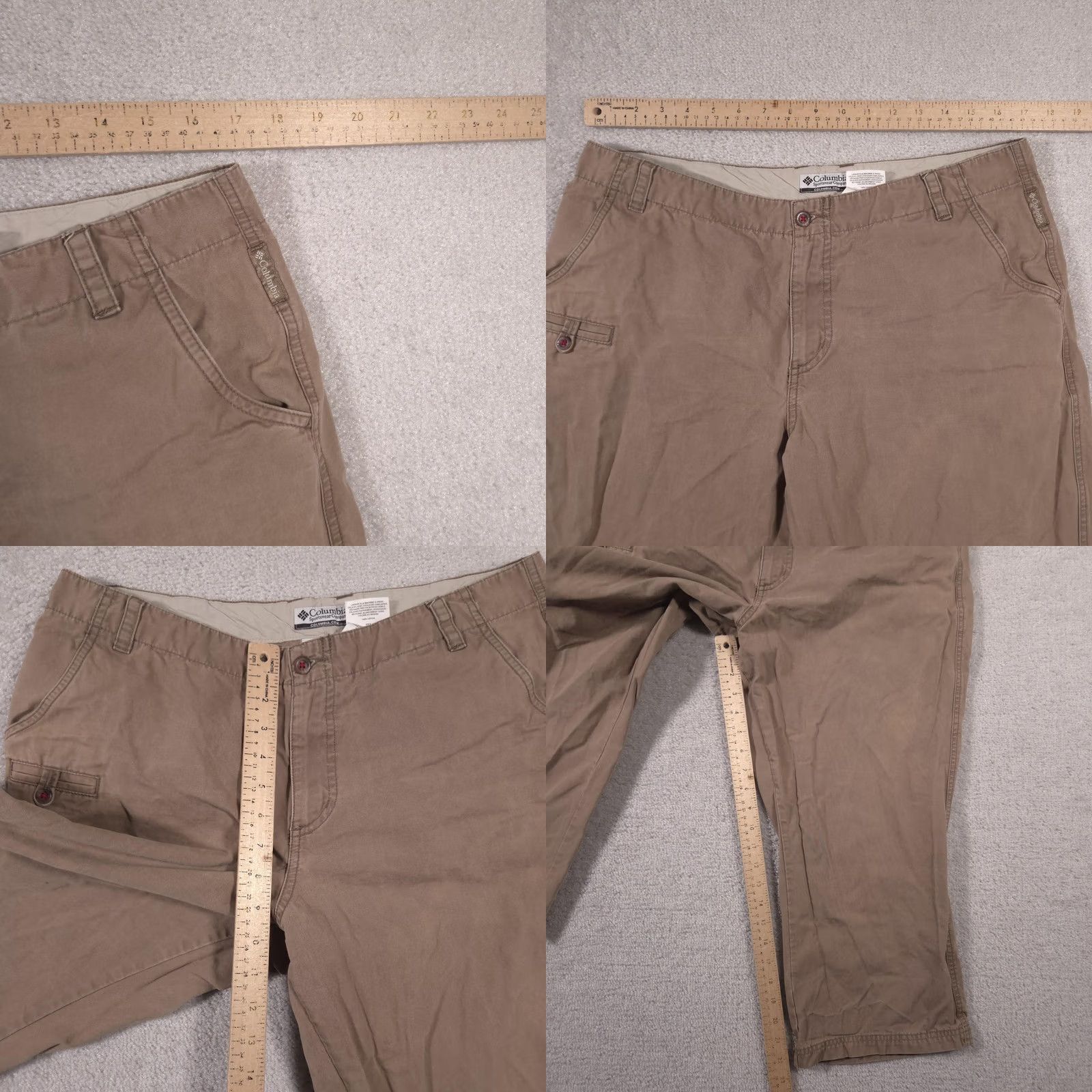 Vintage Columbia Capri Pants Womens 14 Khaki Cotton Casual Outdoor Travel Hiking Capris Pants Size 36" / US 14 / IT 50 - 9 Thumbnail