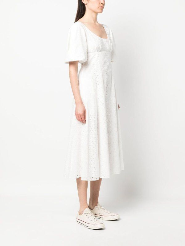 Kenzo o1y1025 Midi Dress in White Size S / US 4 / IT 40 - 4 Thumbnail