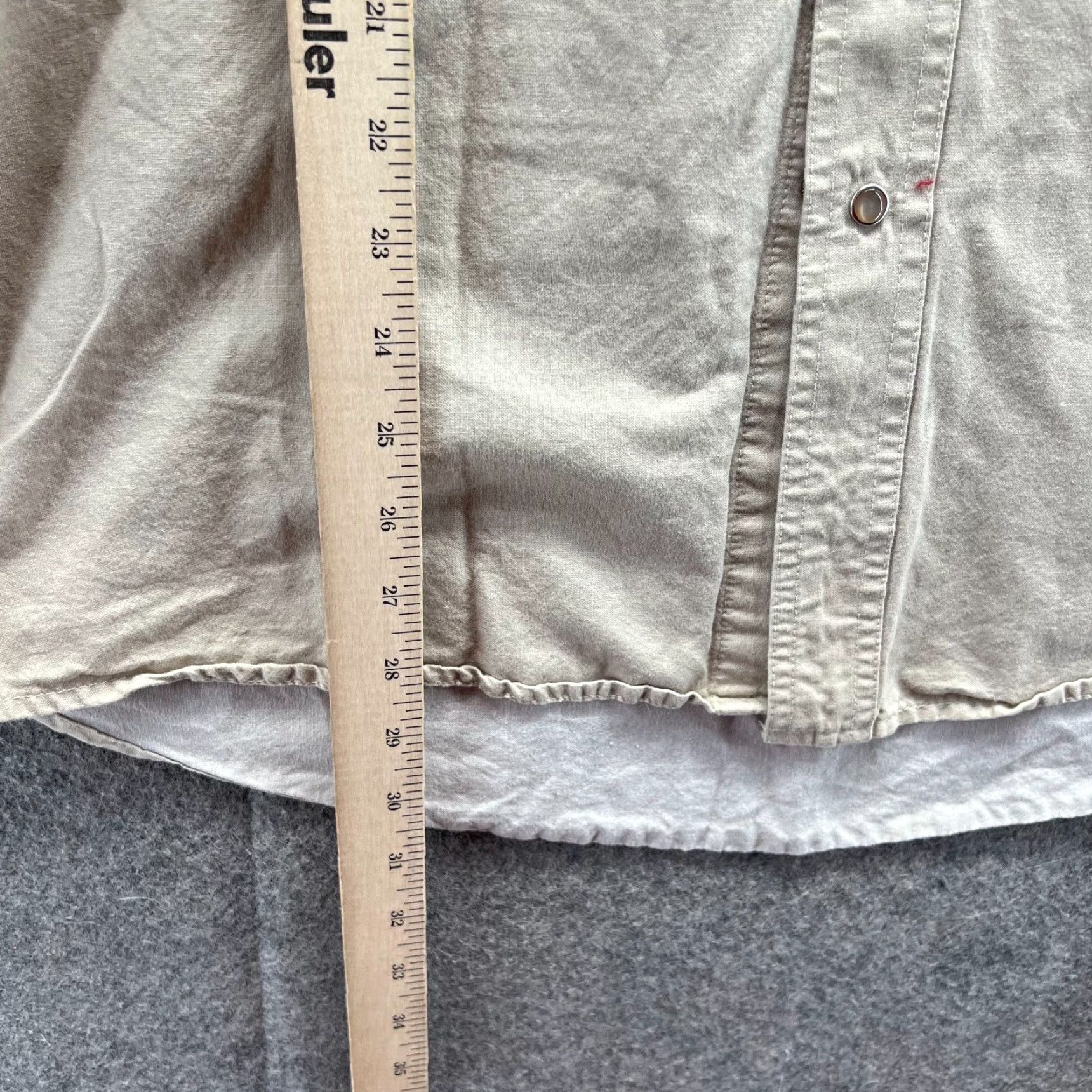 Wrangler VINTAGE Wrangler Western Shirt Mens Large Beige Cotton Pearl Snap Brushpopper VTG Size US L / EU 52-54 / 3 - 4 Thumbnail