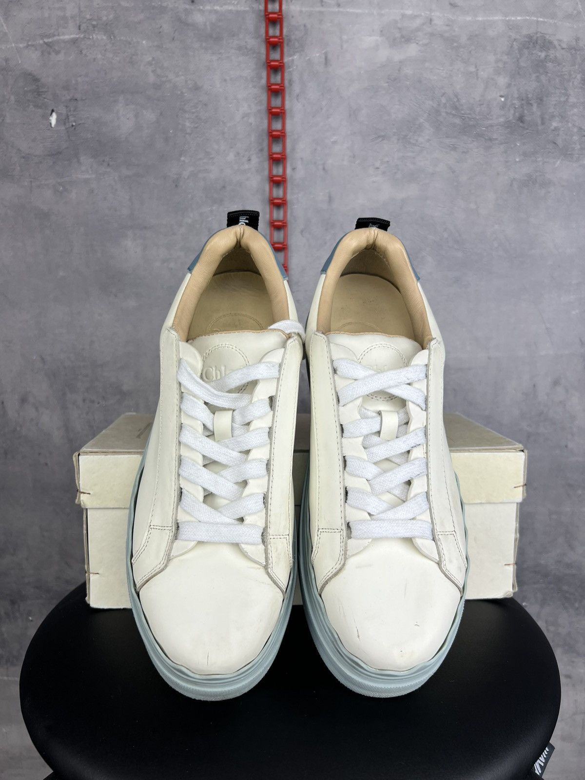 Chloe Chloe Women's White Lauren leather Low Top Sneakers Shoes 39 Size US 9 / IT 39 - 3 Thumbnail