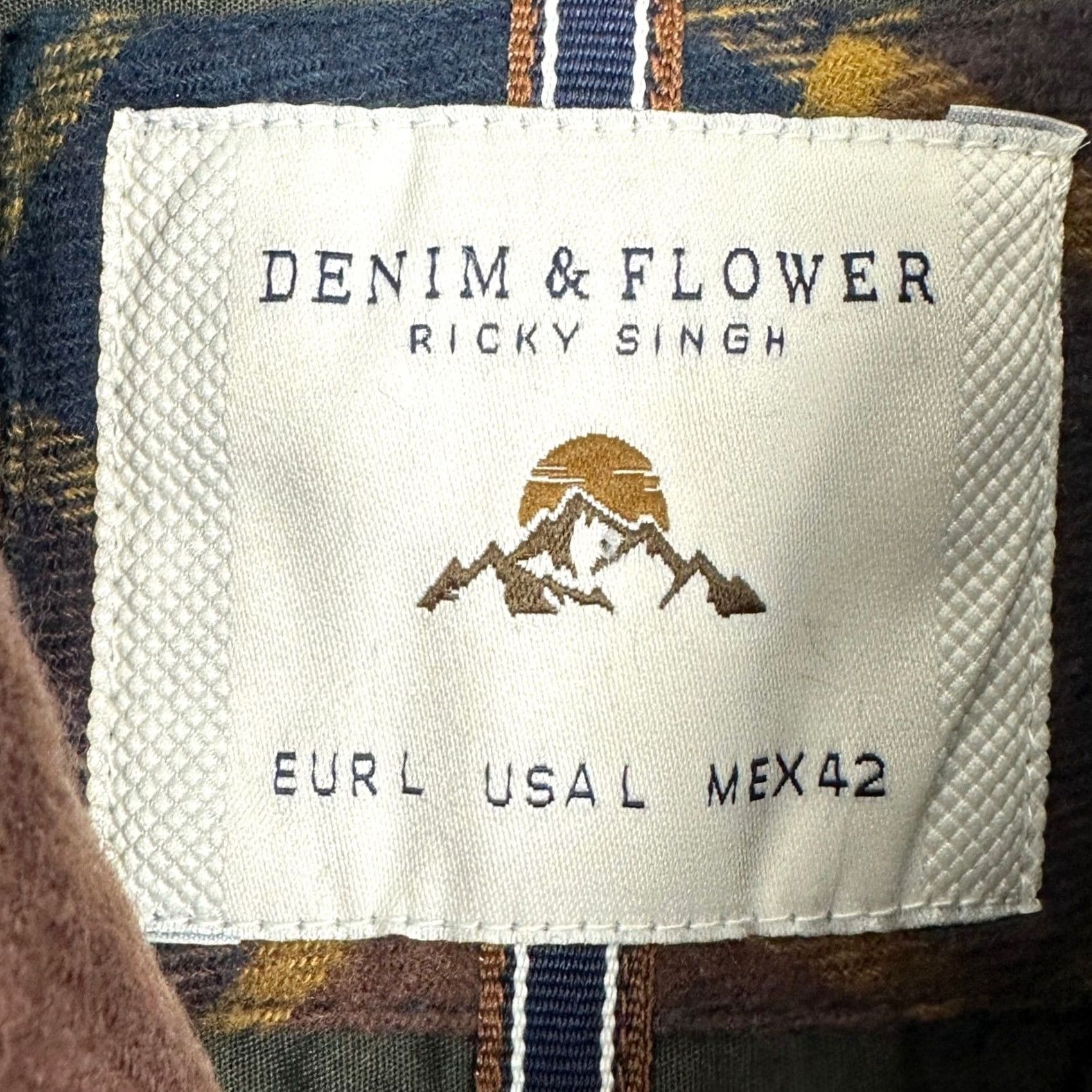 Denime DENIM & FLOWER RICKY SINGH Shirt Mens L Navy Brown Plaid Button Up Flannel Cotton Two Chest Pockets Outdoor Casual Travel Size US L / EU 52-54 / 3 - 4 Thumbnail