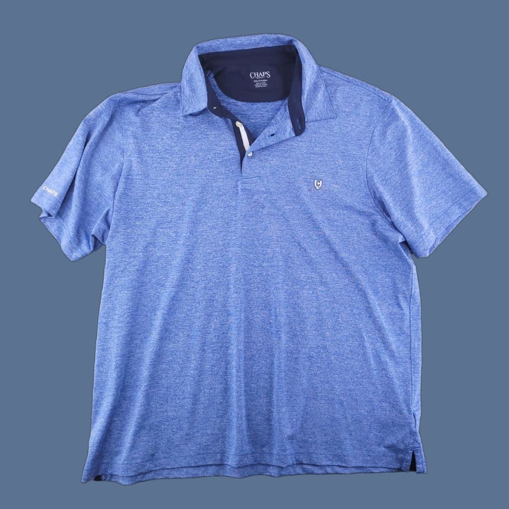 Chaps Chaps Polo Shirt Mens 2XL Golf Short Sleeve Blue Polyester Performance Size US XXL / EU 58 / 5 - 1 Thumbnail