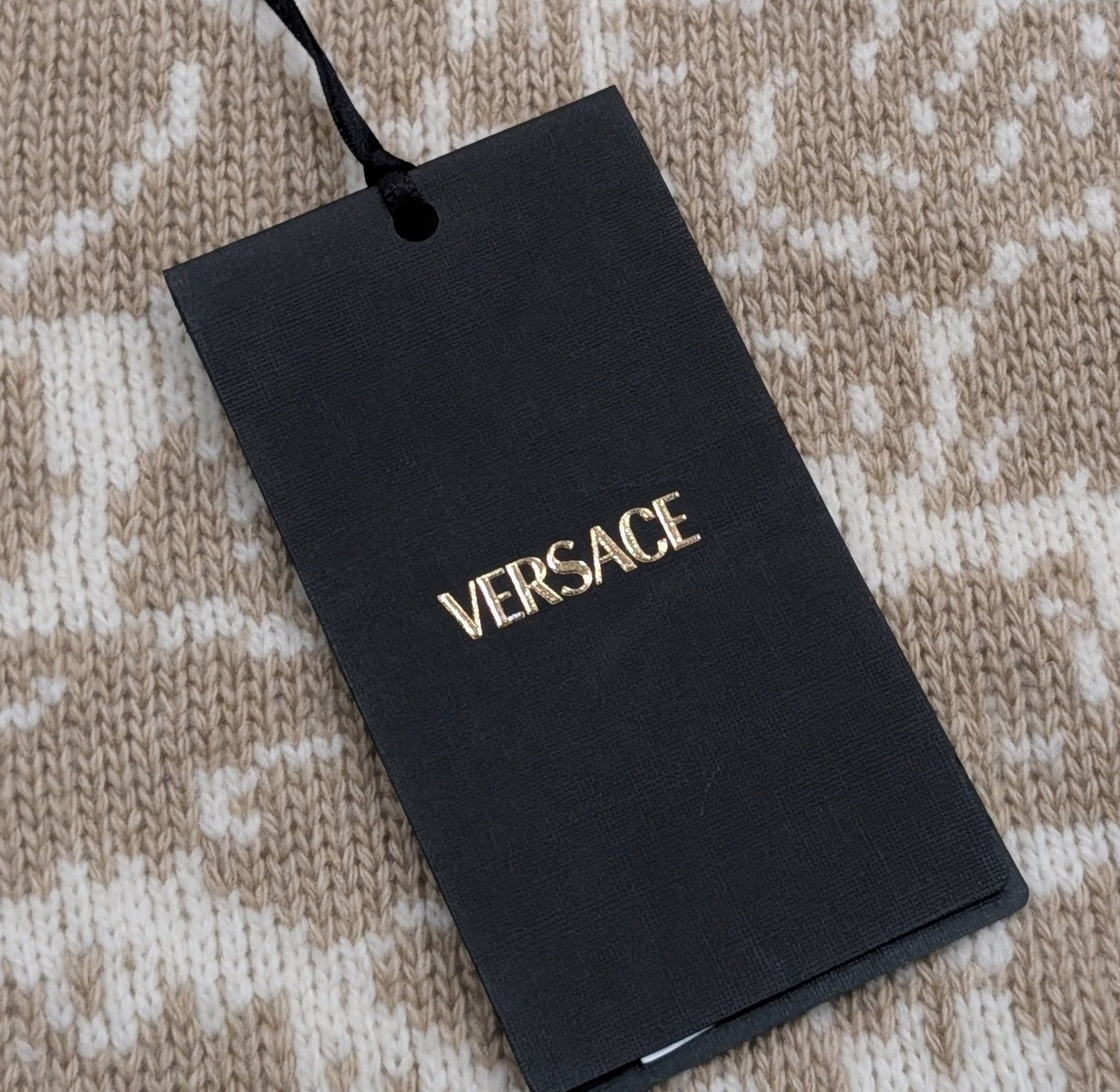 Versace VERSACE Barocco Wool Crewneck Sweater Sand 50 US Large Size US L / EU 52-54 / 3 - 8 Thumbnail