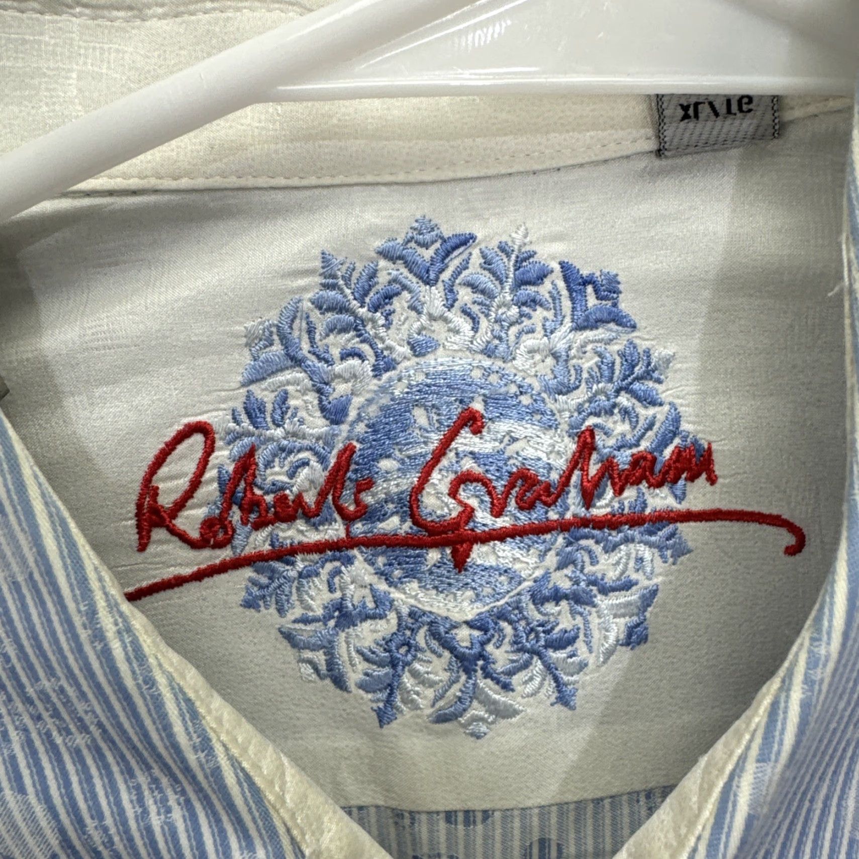 Robert Graham Robert Graham Button-Up Shirt Mens XL Blue Polka Dot Long Sleeve Collared Casual Business Size 46R - 2 Thumbnail