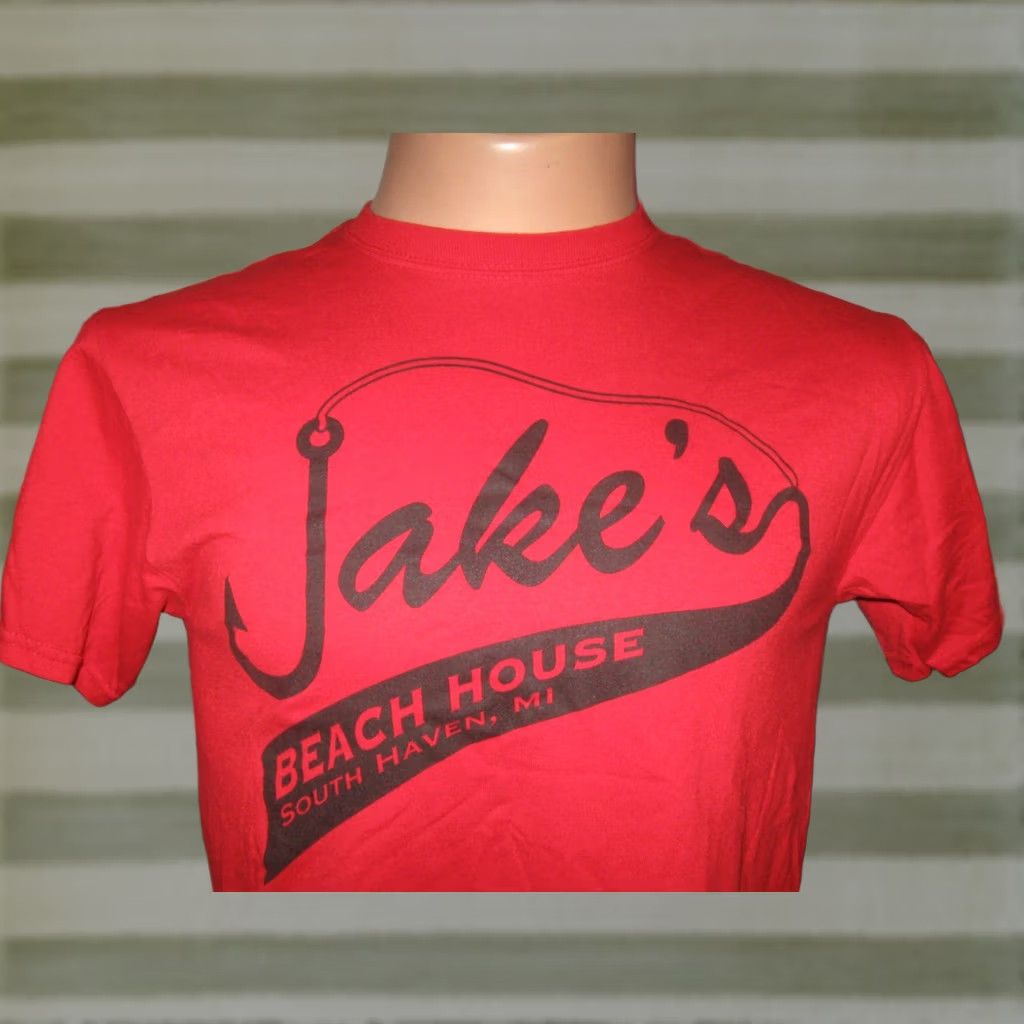 Jerzees JERZEES T-Shirt Men M Beach House South Haven Michigan Red Cotton/Polyester Logo 2010s Bar & Grill Vintage No Uglies Allowed Size US M / EU 48-50 / 2 - 1 Thumbnail
