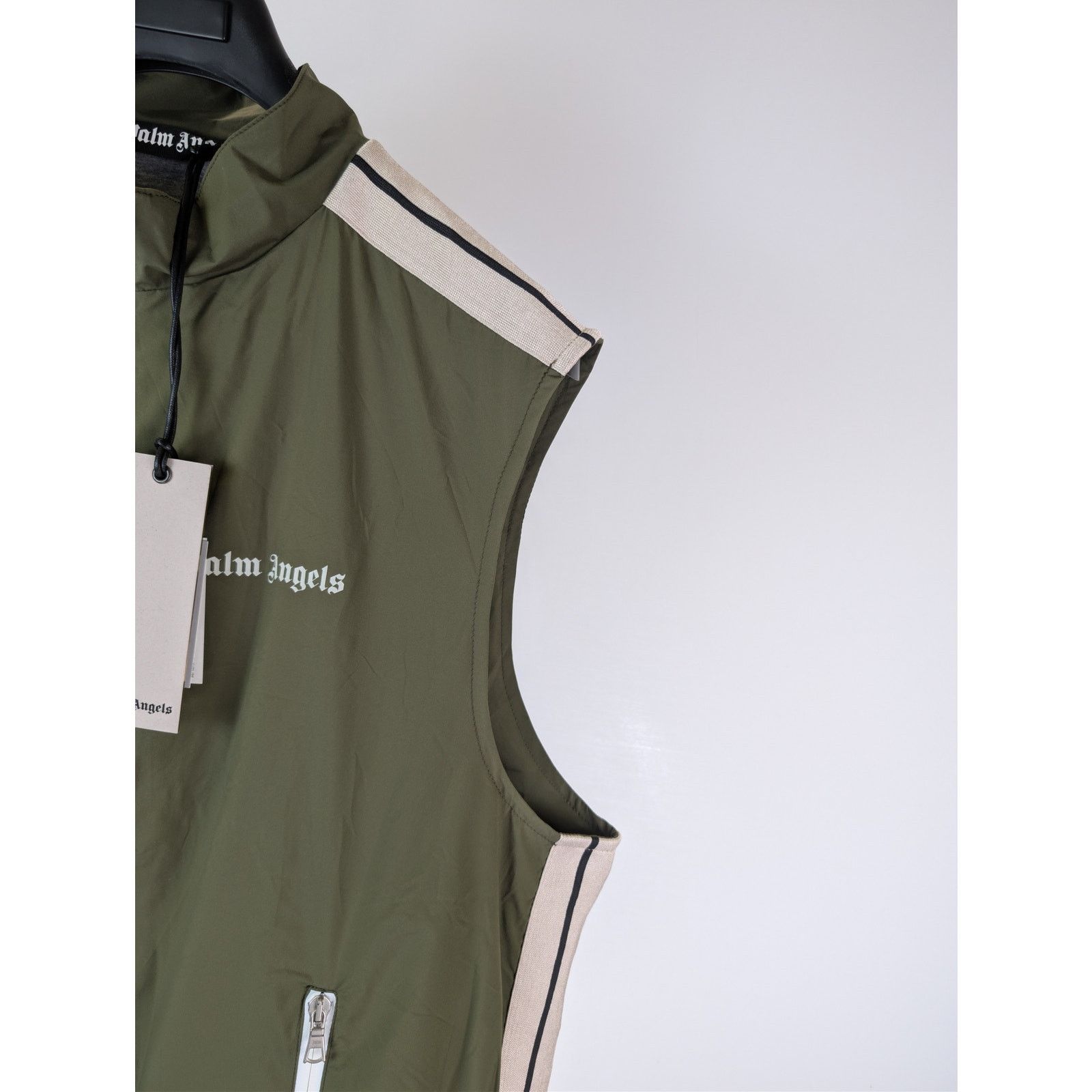 Palm Angels o1rshd1 Classic Logo Vest in Military Green / Off White Size US L / EU 52-54 / 3 - 5 Thumbnail
