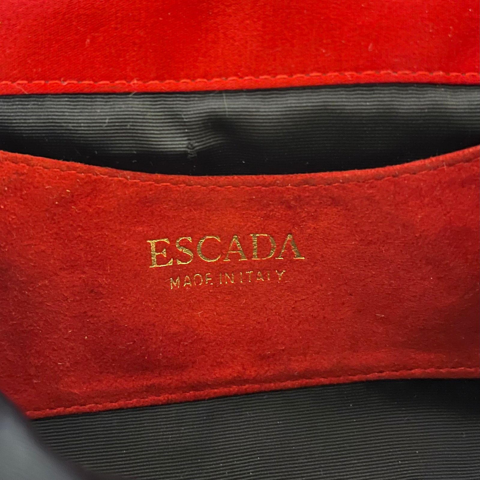 Escada × Vintage Escada Vintage Fleur De Lis Red Satin Crossbody Evening Bag Size ONE SIZE - 7 Thumbnail