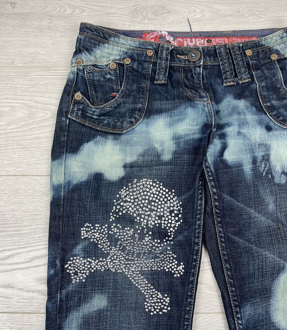 Japanese Brand Y2K Japanese Skull Vintage Flare Low Denim Pants Size 32" / US 10 / IT 46 - 4 Thumbnail