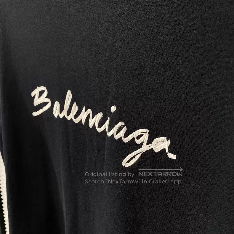 Balenciaga Balenciaga Distressed Black Short Sleeve T-Shirt with Curs Size US S / EU 44-46 / 1 - 4 Thumbnail