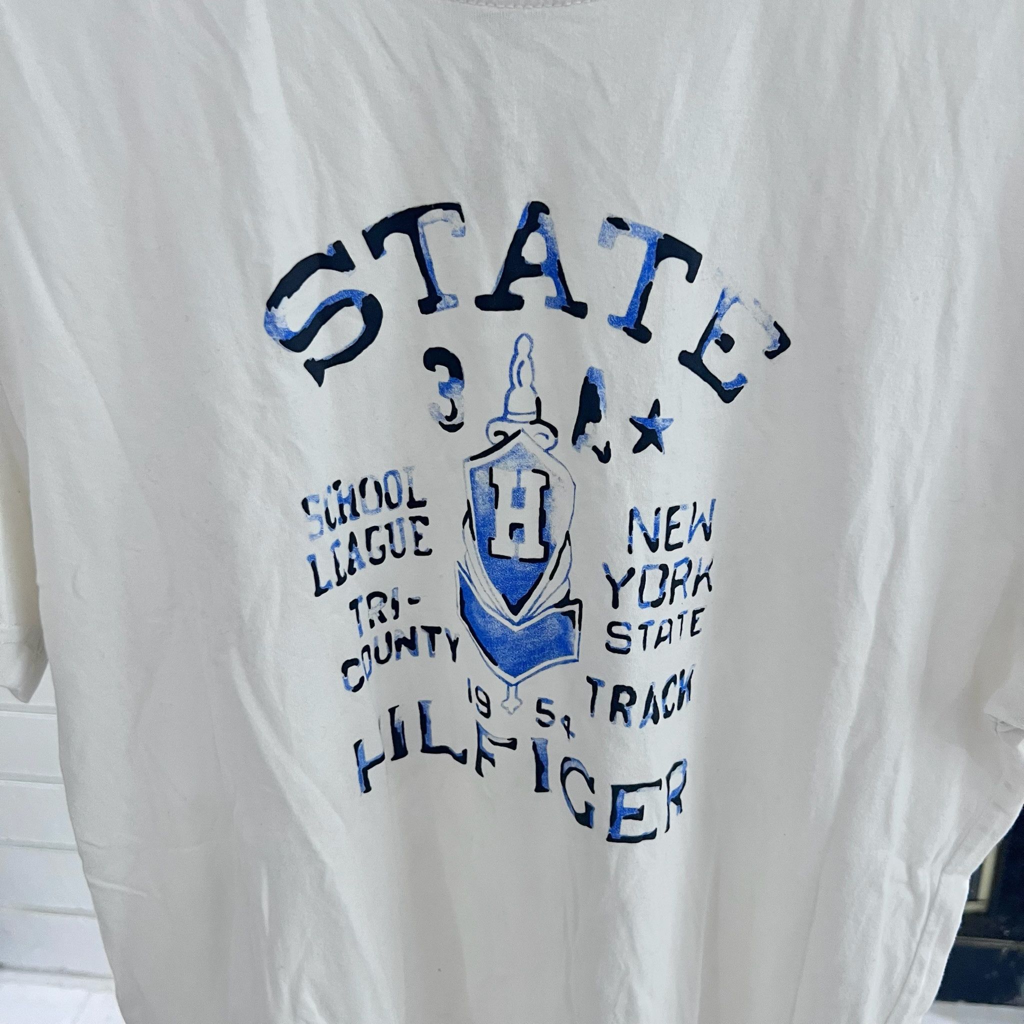 Tommy Hilfiger Tommy Hilfiger State Logo Print Short Sleeve White Tshirt Size US L / EU 52-54 / 3 - 2 Thumbnail